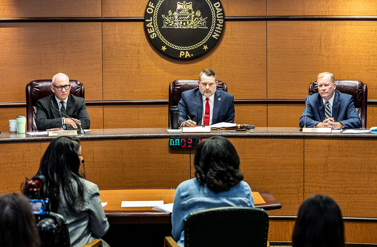 comish-12-0507-dg Dauphin County Commissioners George Hartwick, Mike Pries, and Chad Saylor, who voted on gaming grant awards